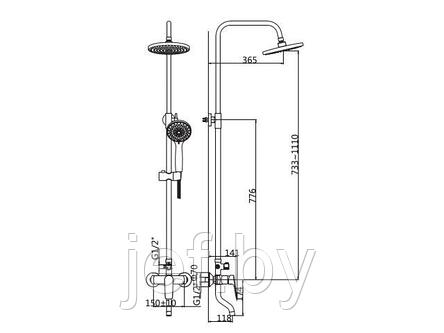 Душевая система D35 AVDBM16-A173 AV ENGINEERING AVDBM16-A173-601, фото 2