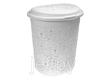 Корзина для белья КРУЖЕВО 50л (белый) IDEA М2603, фото 2