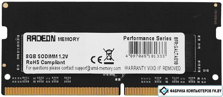 Оперативная память AMD Radeon R9 Gamer Series 8GB DDR4 SODIMM PC4-25600 R948G3206S2S-U - фото 1 - id-p196759881