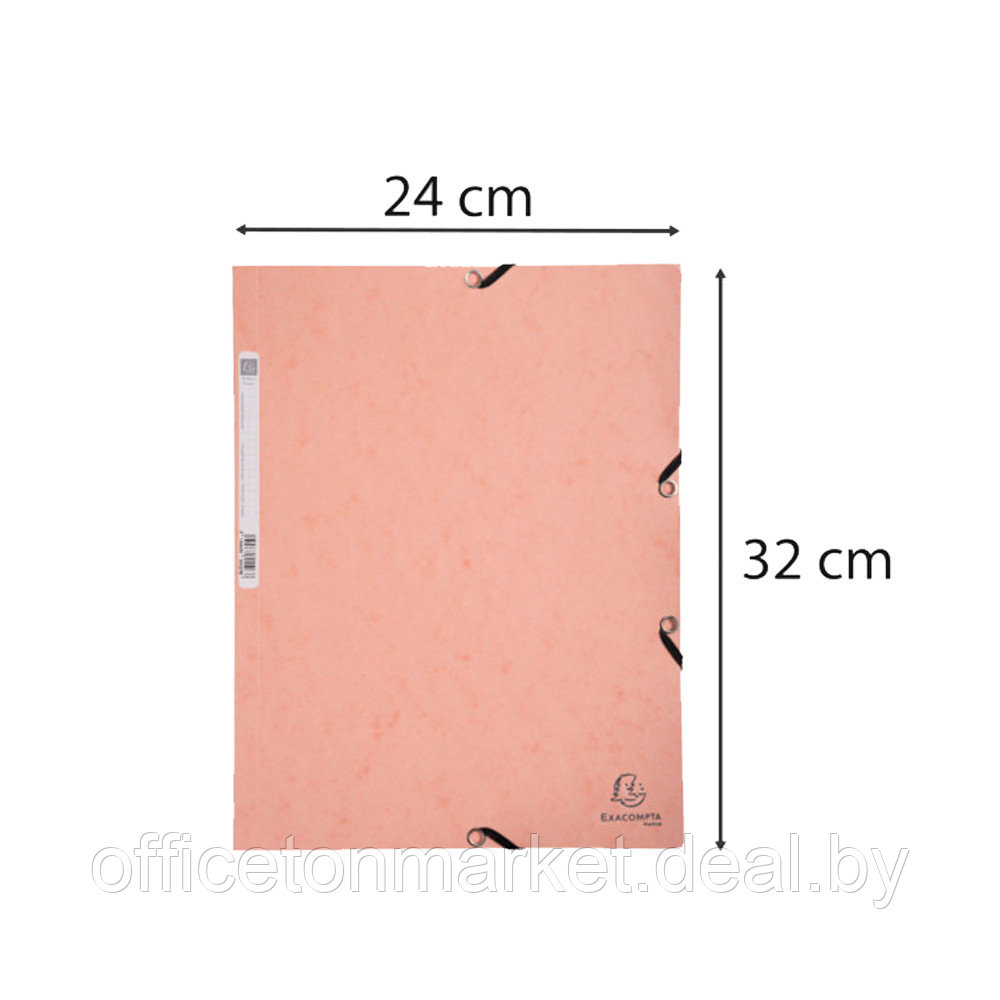 Папка на резинках "Aquarel", А4, 15 мм, картон, персиковый - фото 4 - id-p194865894