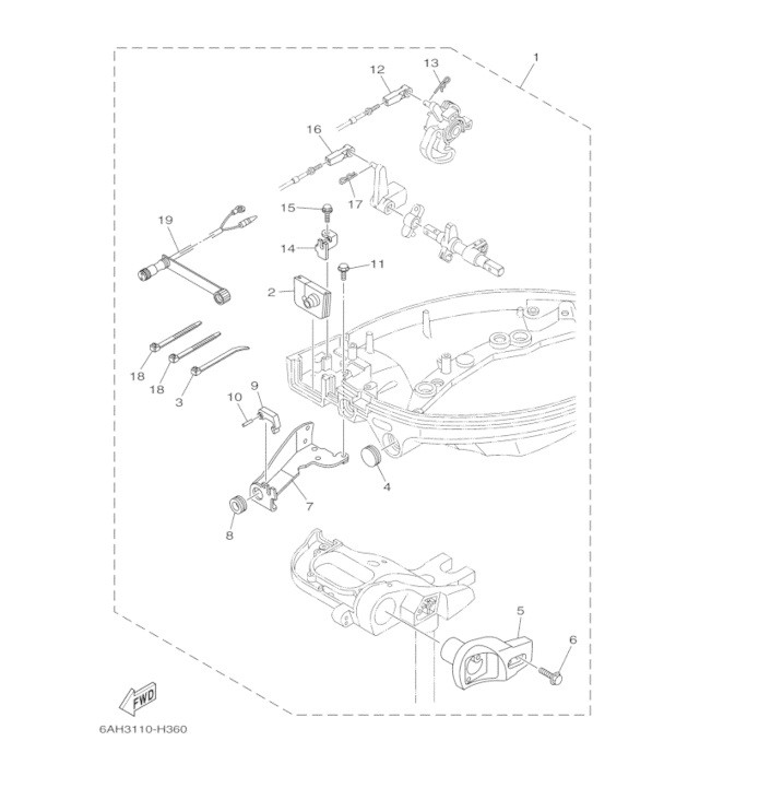 Детали подключения ДУ F13.5B, F15C, F20B 6AH-48501-01 - фото 6 - id-p196764401