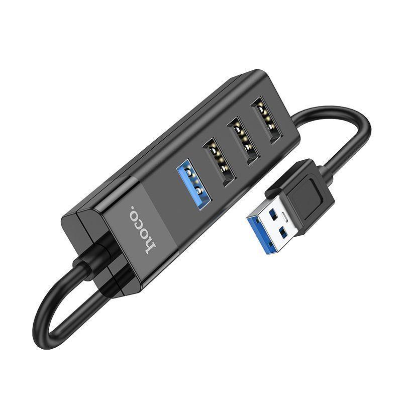 USB - Xaб HOCO HB25 1 порт USB 3.0 и 3 порта USB 2.0 черный - фото 2 - id-p196738840