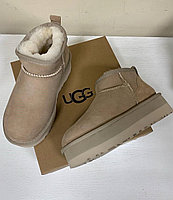 Женские мини угги UGG бежевые 39