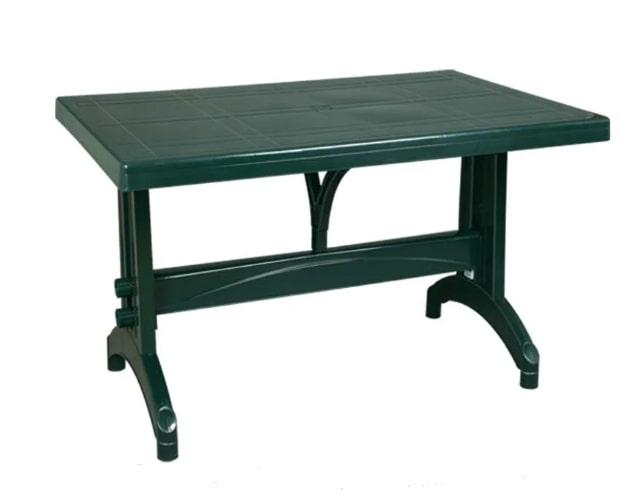 Стол пластиковый прямоугольный Анталия 140х80 см темно-зеленый - фото 1 - id-p196767143