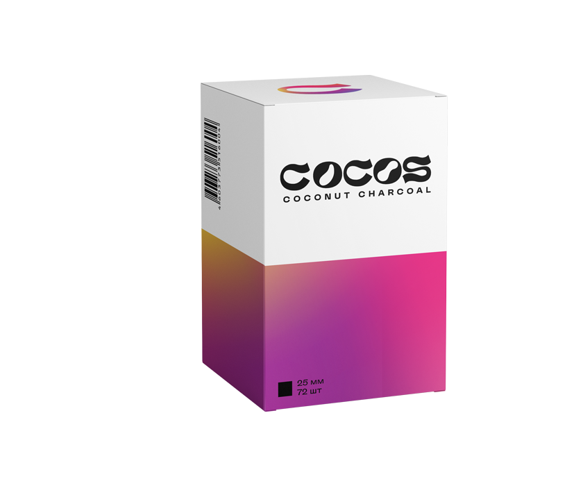 Cocos 25 мм 72 шт Уголь для кальяна кокосовый