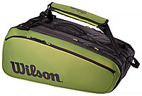 WR8016701001 Чехол-сумка для ракеток Wilson Super Tour Blade 15 Pack (зеленый/черный)