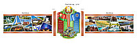 Стенд фигурный, герб Республики Беларусь, гимн и флаг Размер 4000х1040 мм