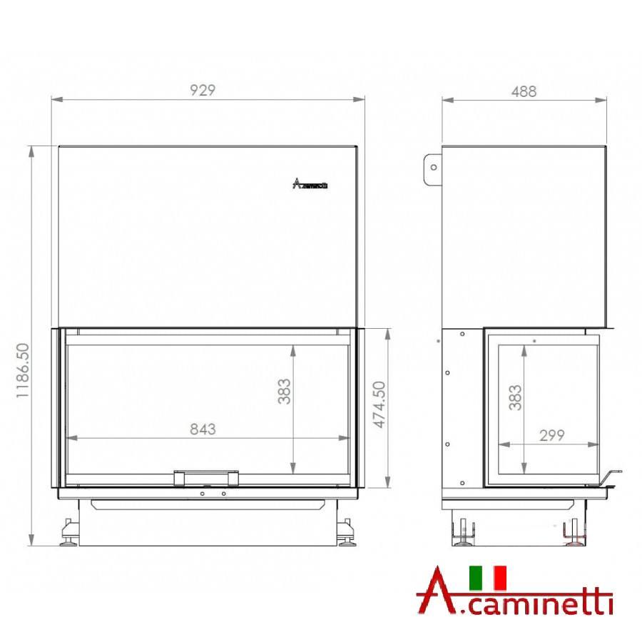 Каминная топка A.caminetti CRYSTAL 90 ECO - фото 2 - id-p196769849