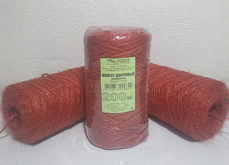 Шпагат джутовый Красный 200 метров   2,0- 2,25 мм (1120 текс)