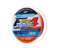 Шнур Flagman PE Hybrid F4 FluoOrange 135м 0.06мм