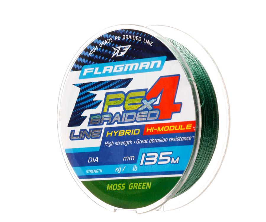 Шнур Flagman PE Hybrid F4 MossGreen 135м 0.23мм - фото 1 - id-p196788551