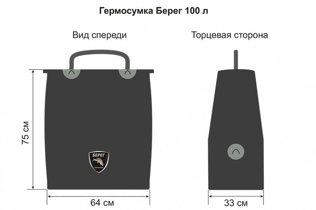 Гермосумка Берег 100 л из армированного ПВХ - фото 2 - id-p196788562