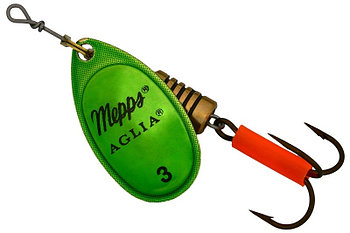 Блесна вращающаяся MEPPS AGLIA PLATINUM Green/Gold №3 (6,5 г)