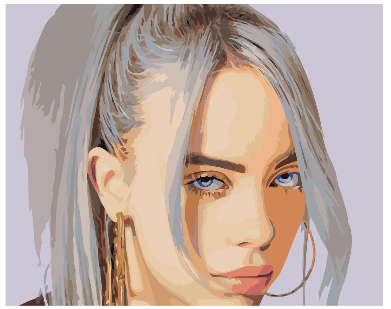 Картина по номерам Billie Eilish. Билли Айлиш 40 x 50 | Z-AB88 | SLAVINA