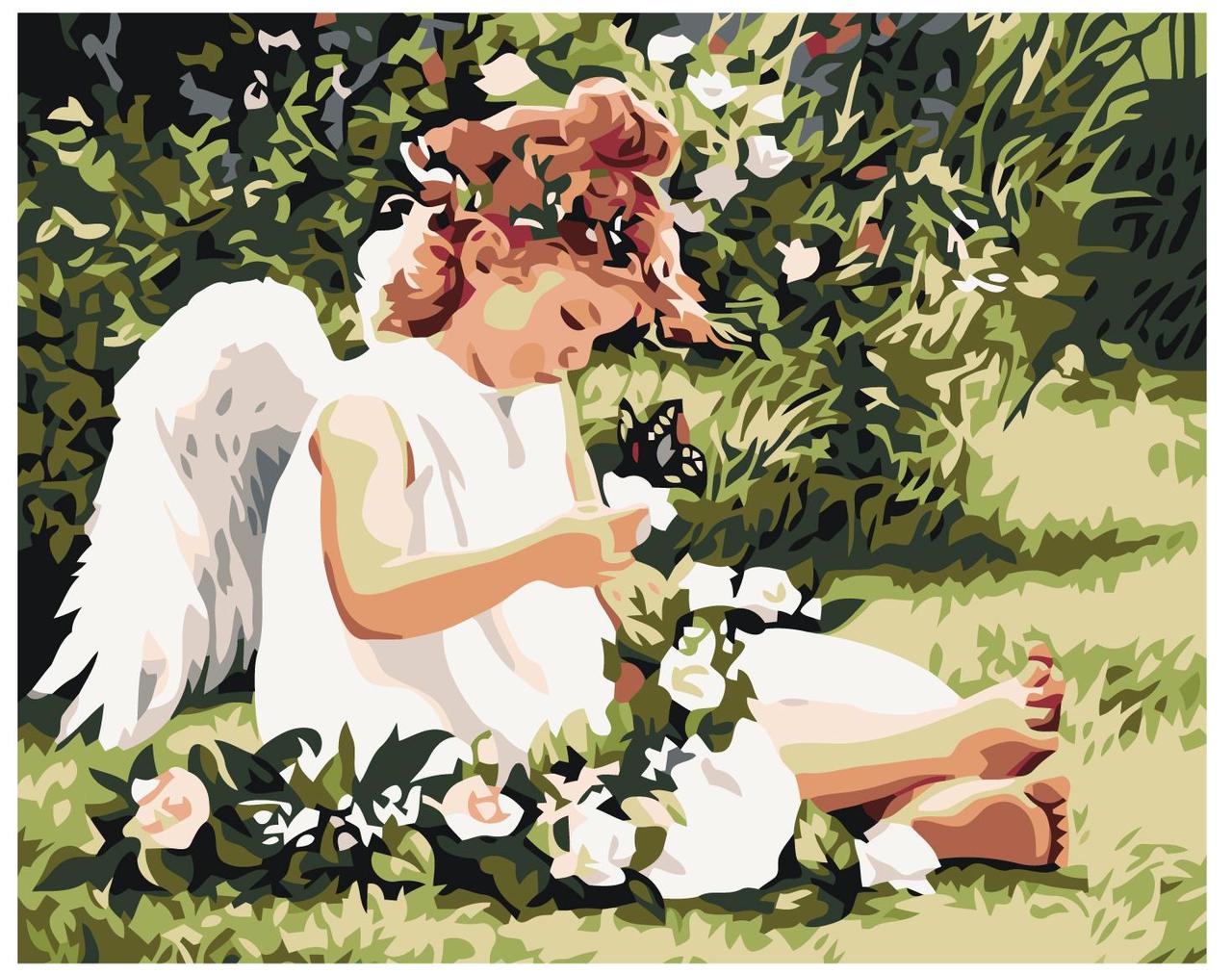 Картина по номерам Ангел в саду 40 x 50 | KTMK-63232 | SLAVINA - фото 1 - id-p196789259