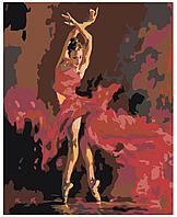 Картина по номерам Балерина в красном платье 40 x 50 | W199 | SLAVINA