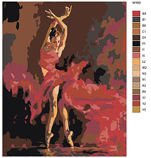 Картина по номерам Балерина в красном платье 40 x 50 | W199 | SLAVINA, фото 2