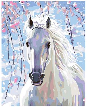 Картина по номерам Белый конь 40 x 50 | KTMK-13941 | SLAVINA, фото 2