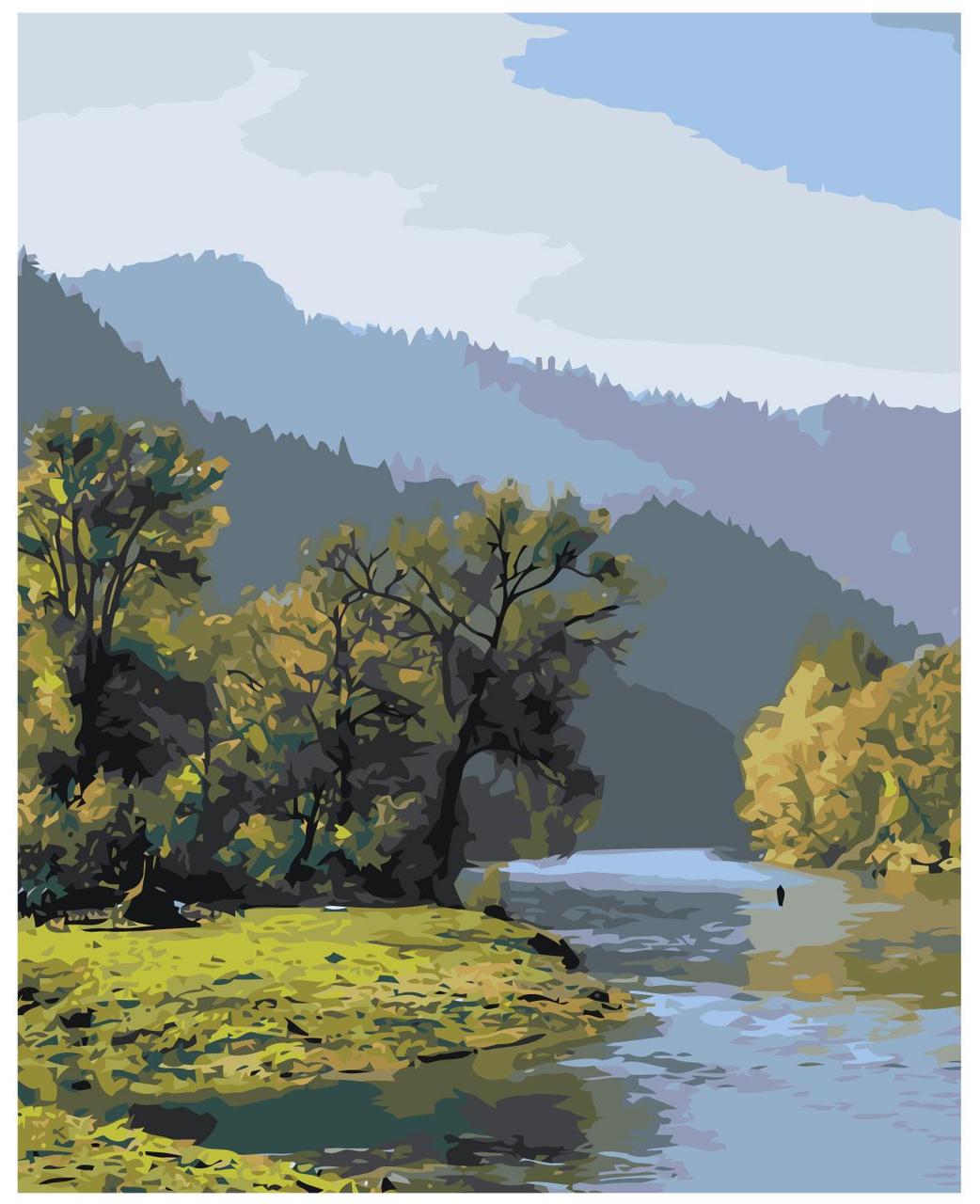 Картина по номерам Горная река 40 x 50 | Z-NA178 | SLAVINA - фото 1 - id-p196790269