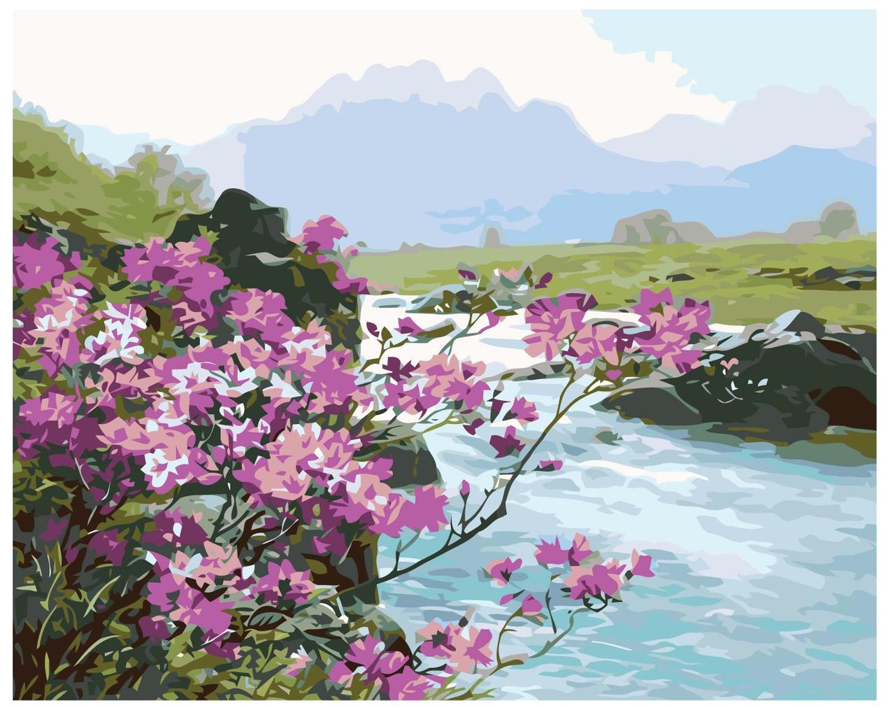 Картина по номерам Весна в горах 40 x 50 | KTMK-03109 | SLAVINA - фото 1 - id-p196789298