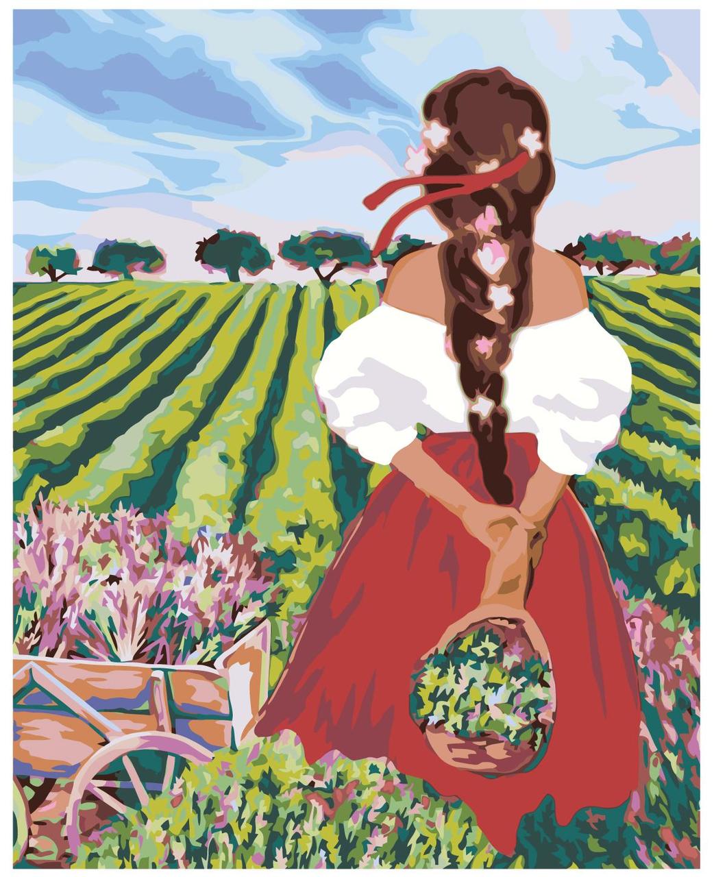 Картина по номерам Девушка в поле 40 x 50 | ELLU08 | SLAVINA