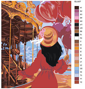 Картина по номерам Девушка с воздушными шарами 40 x 50 | ELLU07 | SLAVINA, фото 2