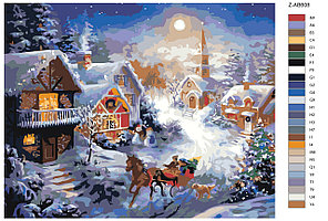Картина по номерам Рождественское настроение в деревне 40 x 50 | Z-AB608 | SLAVINA, фото 2