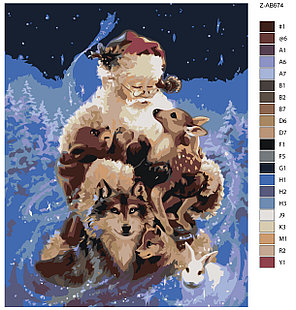Картина по номерам Санта и звери 40 x 50 | Z-AB674 | SLAVINA, фото 2