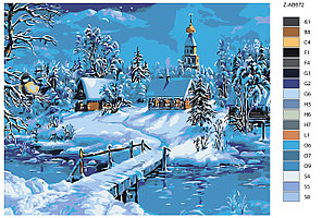 Картина по номерам Зима в деревне 40 x 50 | Z-AB672 | SLAVINA, фото 2