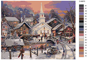 Картина по номерам Зимняя сказка в деревне 40 x 50 | Z-AB673 | SLAVINA, фото 2