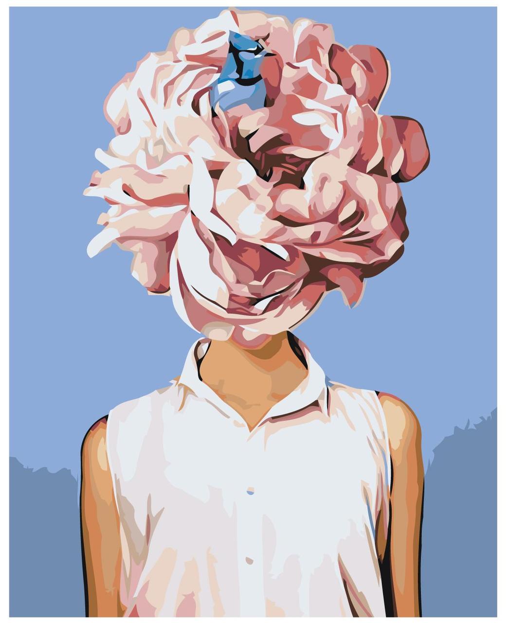Картина по номерам Девушка с цветком на голове 40 x 50 | Z-AB247 | SLAVINA - фото 1 - id-p196791293