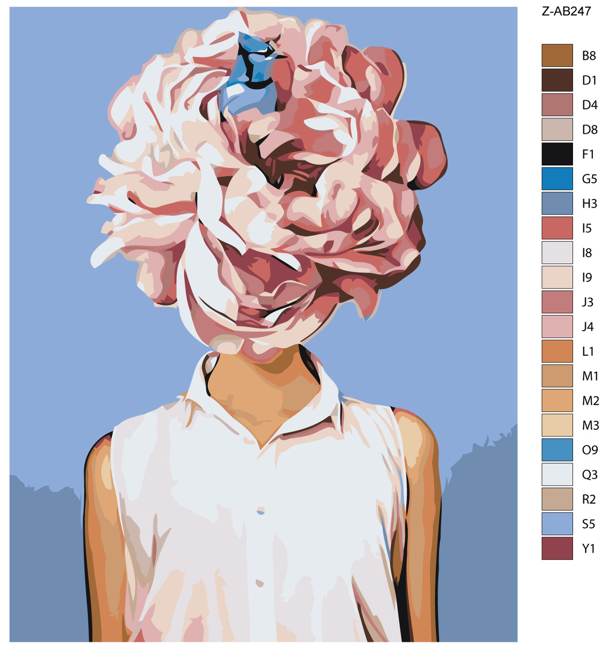 Картина по номерам Девушка с цветком на голове 40 x 50 | Z-AB247 | SLAVINA - фото 2 - id-p196791293