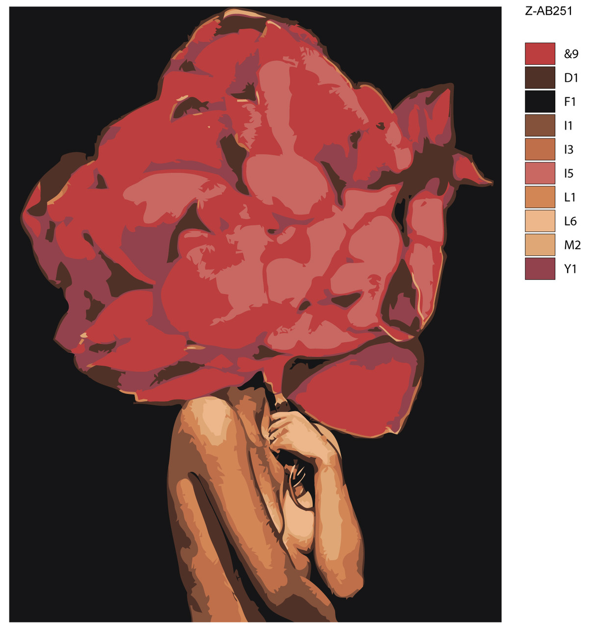 Картина по номерам Девушка с цветком на голове 40 x 50 | Z-AB251 | SLAVINA - фото 2 - id-p196791294