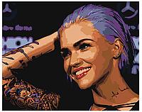 Картина по номерам Руби Роуз с фиолетовыми волосами 40 x 50 | Z-AB267 | SLAVINA