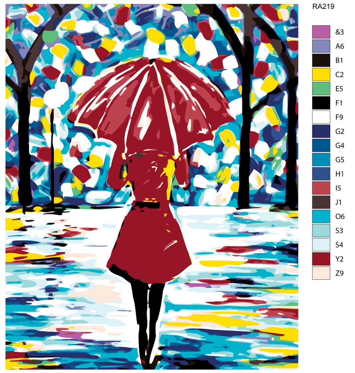 Картина по номерам Девушка под зонтом 40 x 50 | RA219 | SLAVINA - фото 2 - id-p196790325
