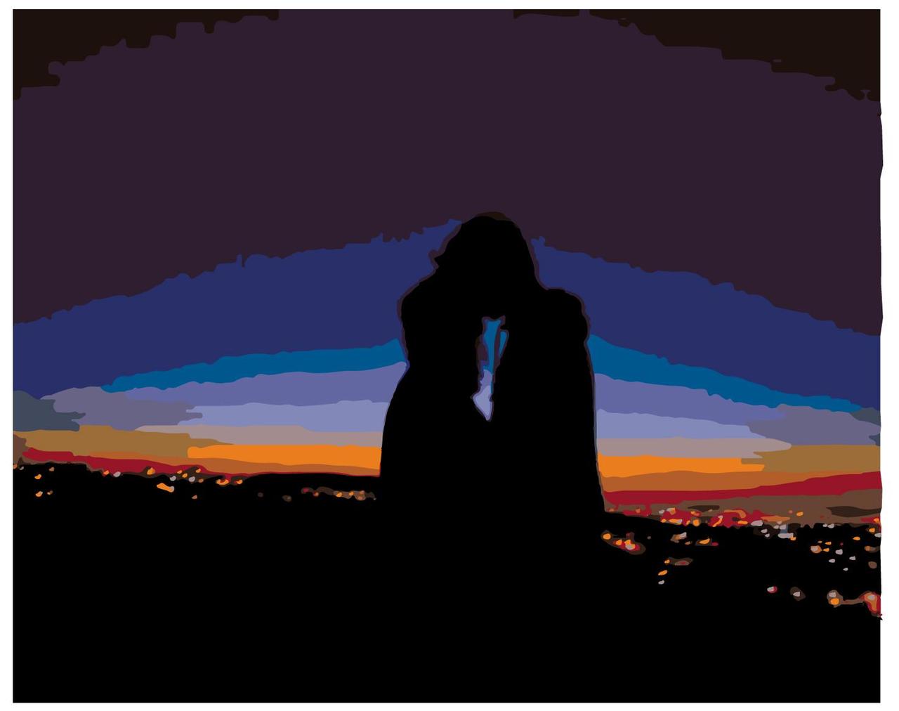 Картина по номерам Поцелуй на закате 40 x 50 | KSRV-ZAKAT1 | SLAVINA - фото 1 - id-p196790330
