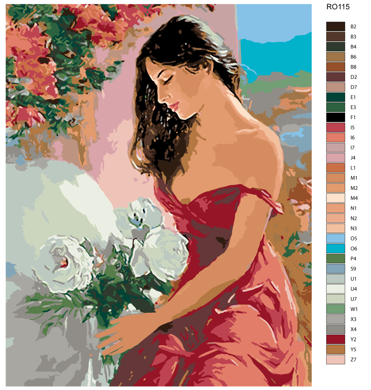 Картина по номерам Девушка и цветы 40 x 50 | RO115 | SLAVINA - фото 2 - id-p196790335