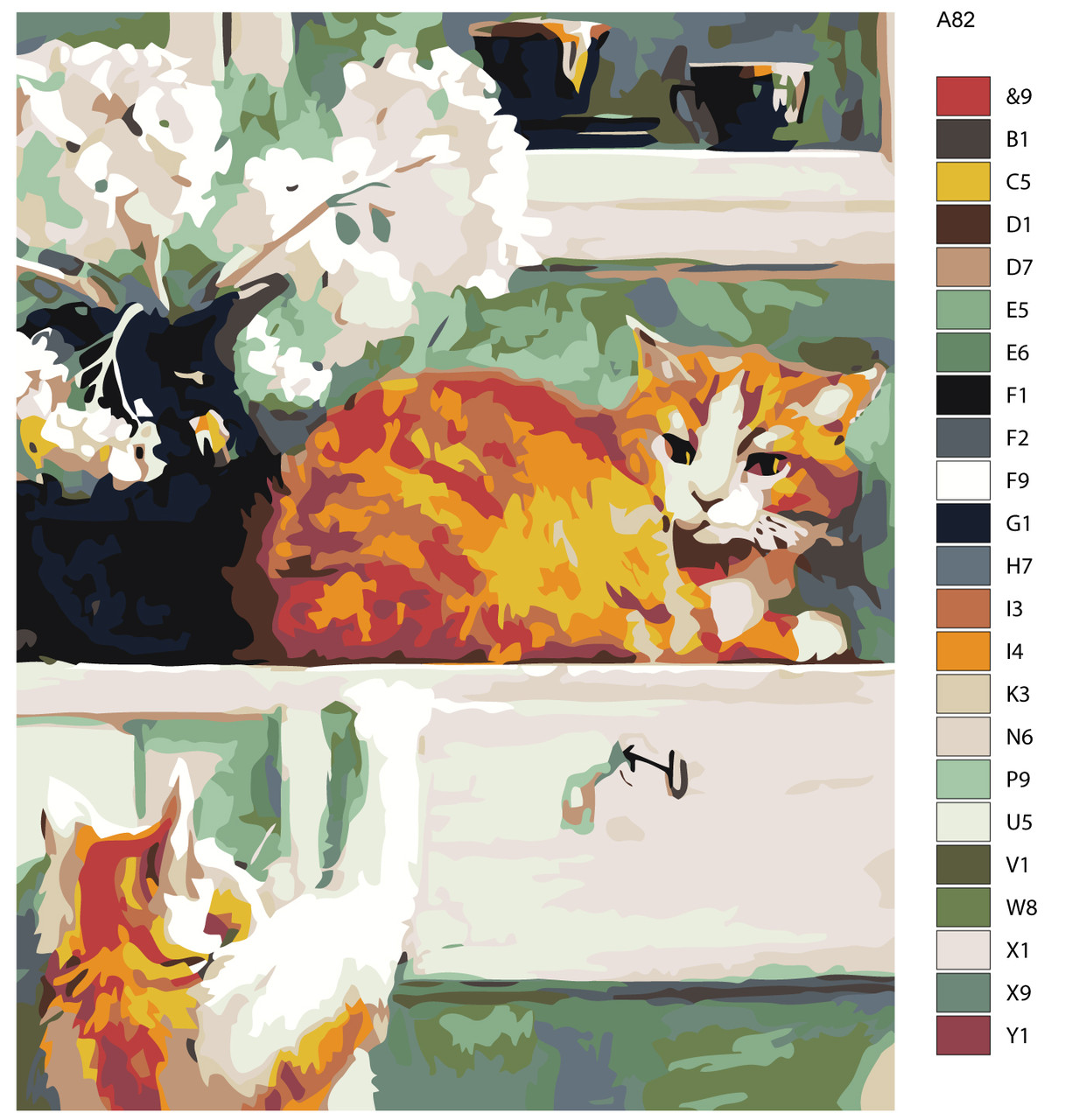 Картина по номерам Два рыжих кота 40 x 50 | A82 | SLAVINA - фото 2 - id-p196789346