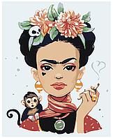 Картина по номерам Фрида Кало с обезьянкой 40 x 50 | Z-AB515 | SLAVINA