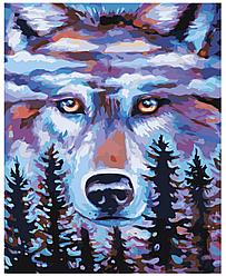 Картина по номерам Волк и лес 40 x 50 | FT08 | SLAVINA