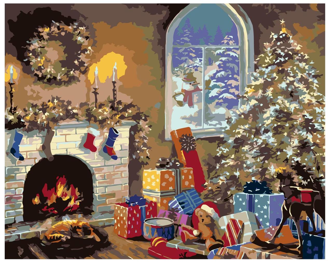 Картина по номерам Домашний очаг на Рождество Ники Боэм 40 x 50 | NB02 | SLAVINA