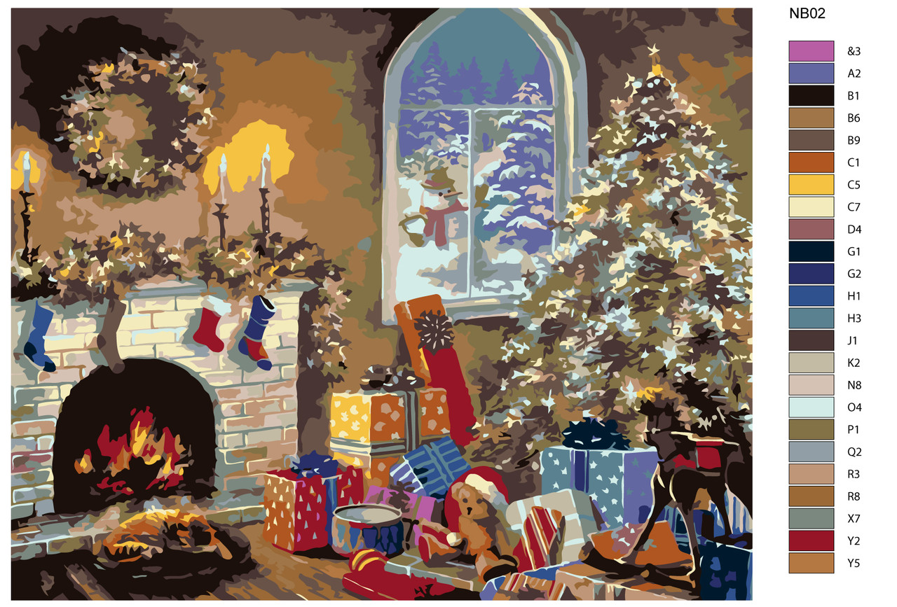 Картина по номерам Домашний очаг на Рождество Ники Боэм 40 x 50 | NB02 | SLAVINA - фото 2 - id-p196789404
