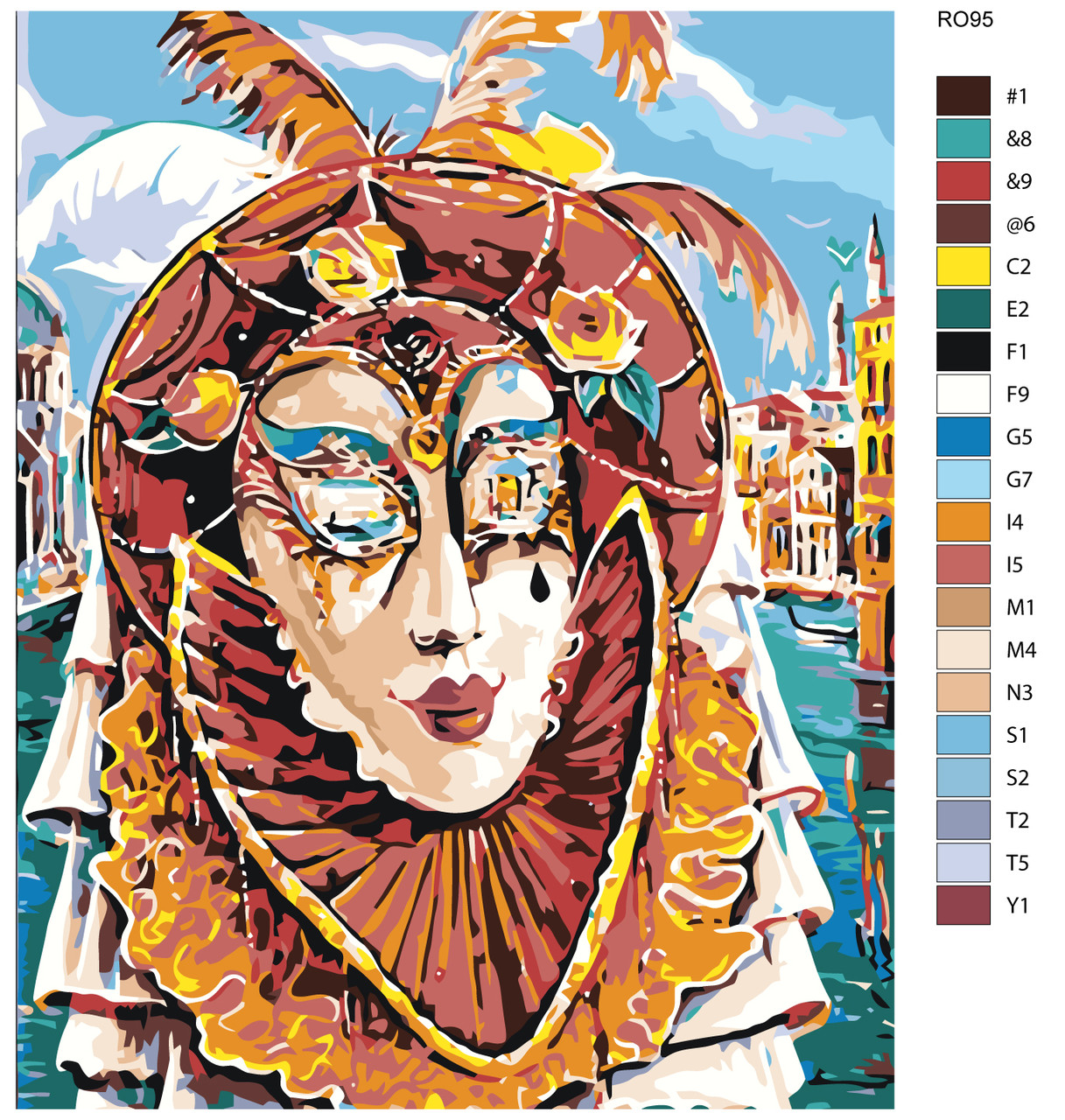 Картина по номерам Венецианский карнавал 40 x 50 | RO95 | SLAVINA - фото 2 - id-p196791425
