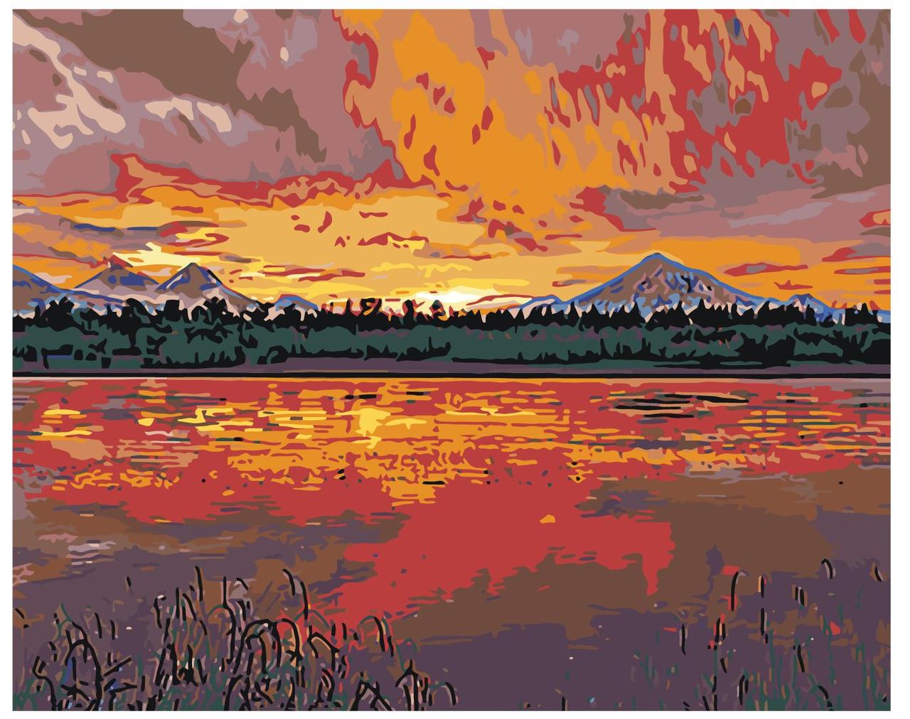 Картина по номерам Закат над озером 40 x 50 | Z-Z790 | SLAVINA