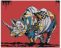 Картина по номерам Разноцветный носорог 40 x 50 | Z-AB451 | SLAVINA