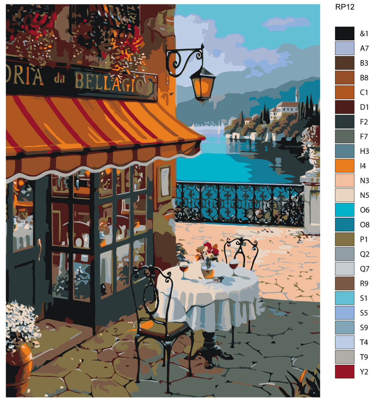 Картина по номерам Кафе у моря Роберт Пежман 40 x 50 | RP12 | SLAVINA - фото 2 - id-p196789453