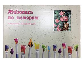 Картина по номерам Котенок и розы 40 x 50 | KTMK-40457 | SLAVINA, фото 2