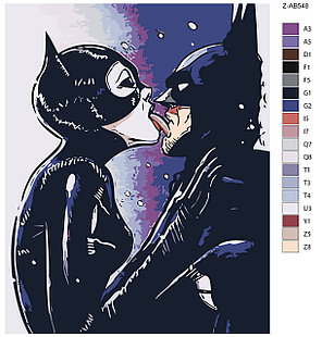 Картина по номерам Бэтмен и Женщина-Кошка 40 x 50 | Z-AB548 | SLAVINA, фото 2