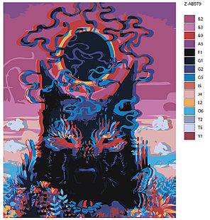 Картина по номерам Психоделический волк 40 x 50 | Z-AB579 | SLAVINA, фото 2