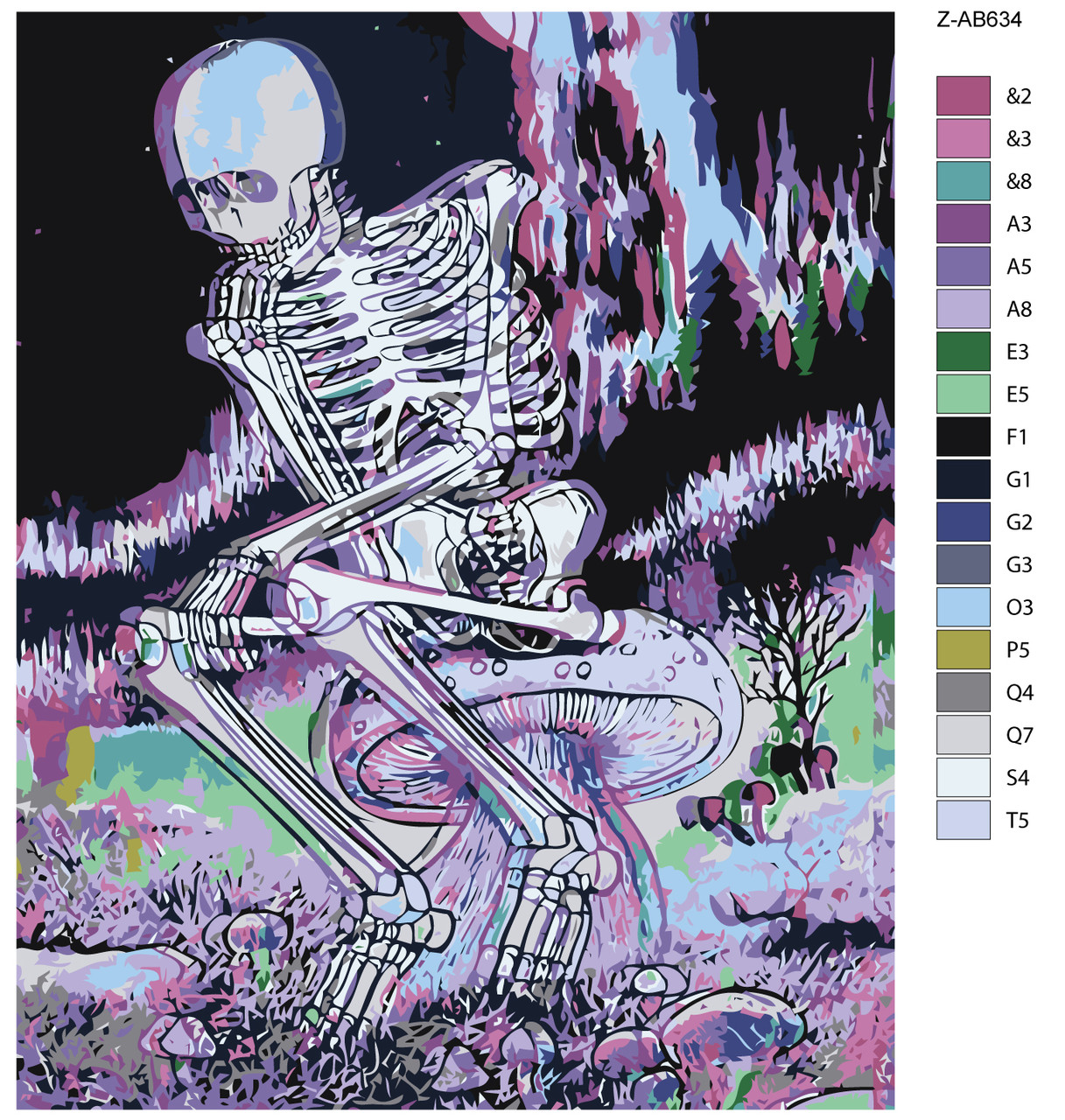 Картина по номерам Скелет и гриб 40 x 50 | Z-AB634 | SLAVINA - фото 2 - id-p196790487